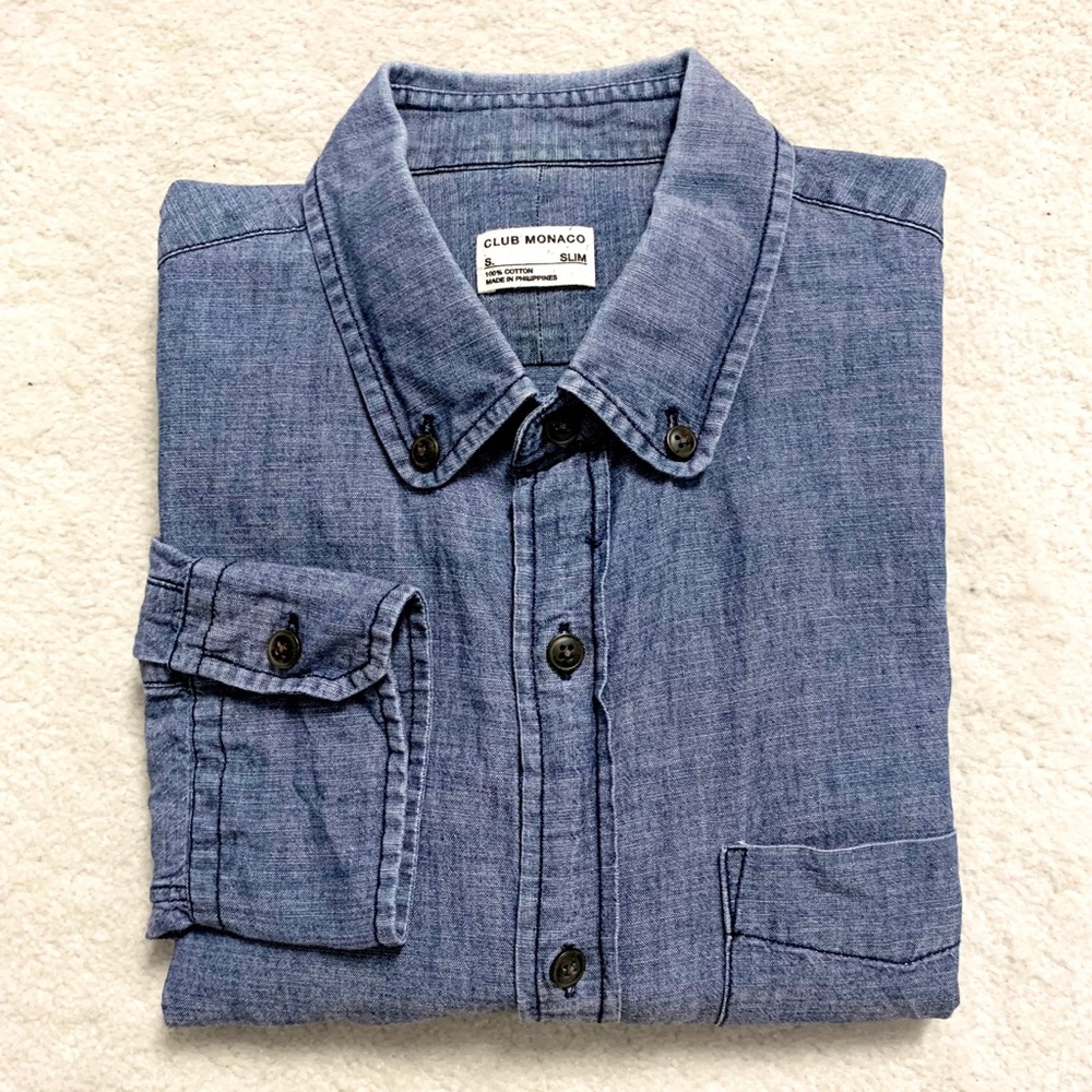 Club Monaco Blue Button Down Shirt